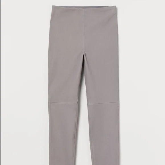 H&M NEW Gray Faux Leather High Waist Leggings XS - Picture 2 of 8
